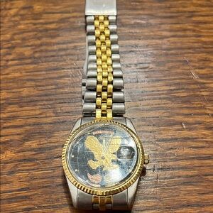 Gold and Silver Watch with Eagle Design